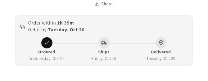 Porchday timeline design: order within 1h 39m, get it by Tuesday, Oct 20